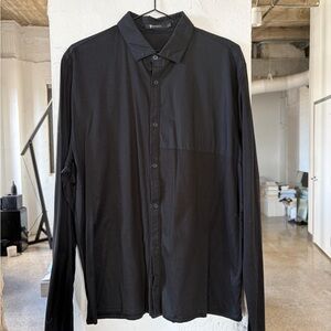 Alexander Wang Jet Black Button Down Shirt light Cotton XL